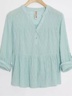 Anthropologie Dolan Baby Doll Peasant Top Bohemian Boho Sz.S Light Blue